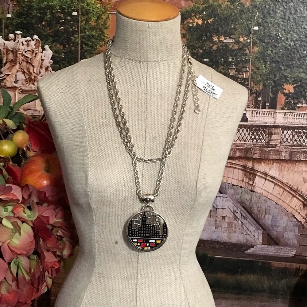 New Brighton Fashionista Silver Necklace studded with Swarovski Crystal